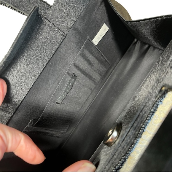 Bijoux Terner Vintage Beaded Handles Evening Black Bag. - Picture 6 of 9